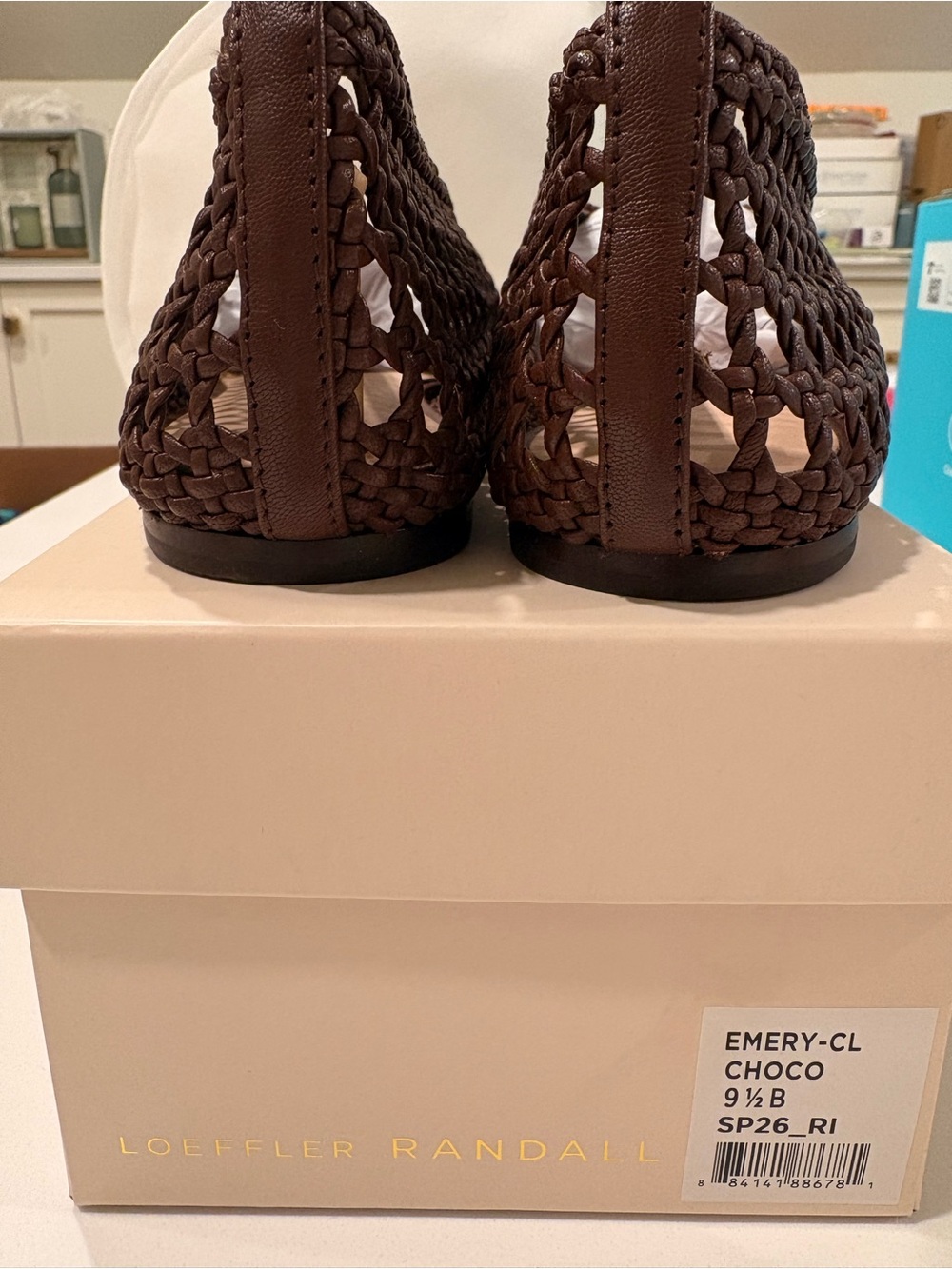Loeffler Randall Chocolate Brown Woven Pointed Flats - Picture 3 of 3
